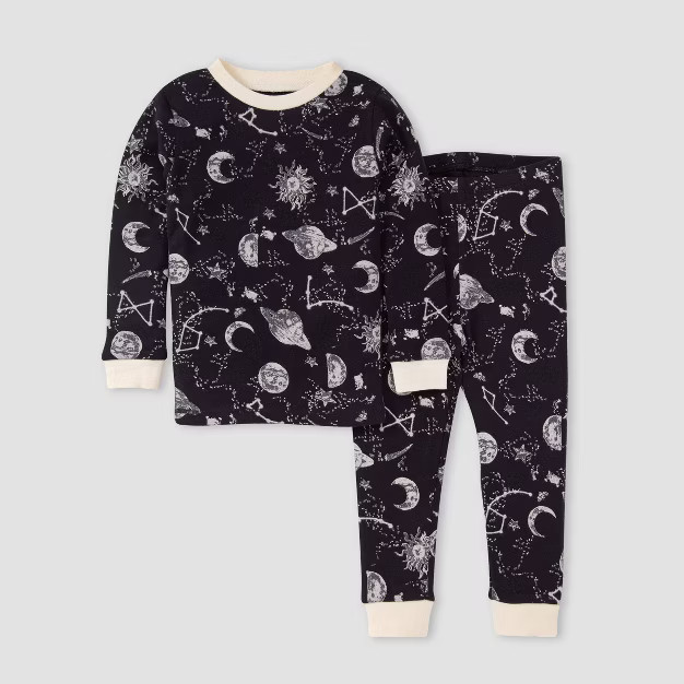 Burt's Bees Baby® Toddler Boys' Space Dreams Organic Cotton Pajama Set - White | Target