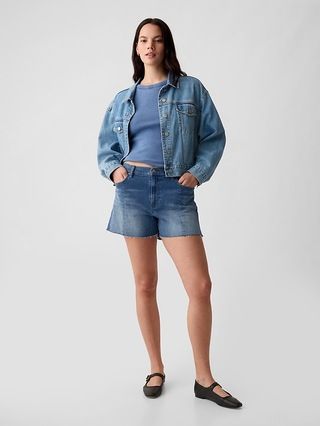 4" High Rise Girlfriend Denim Shorts | Gap (US)