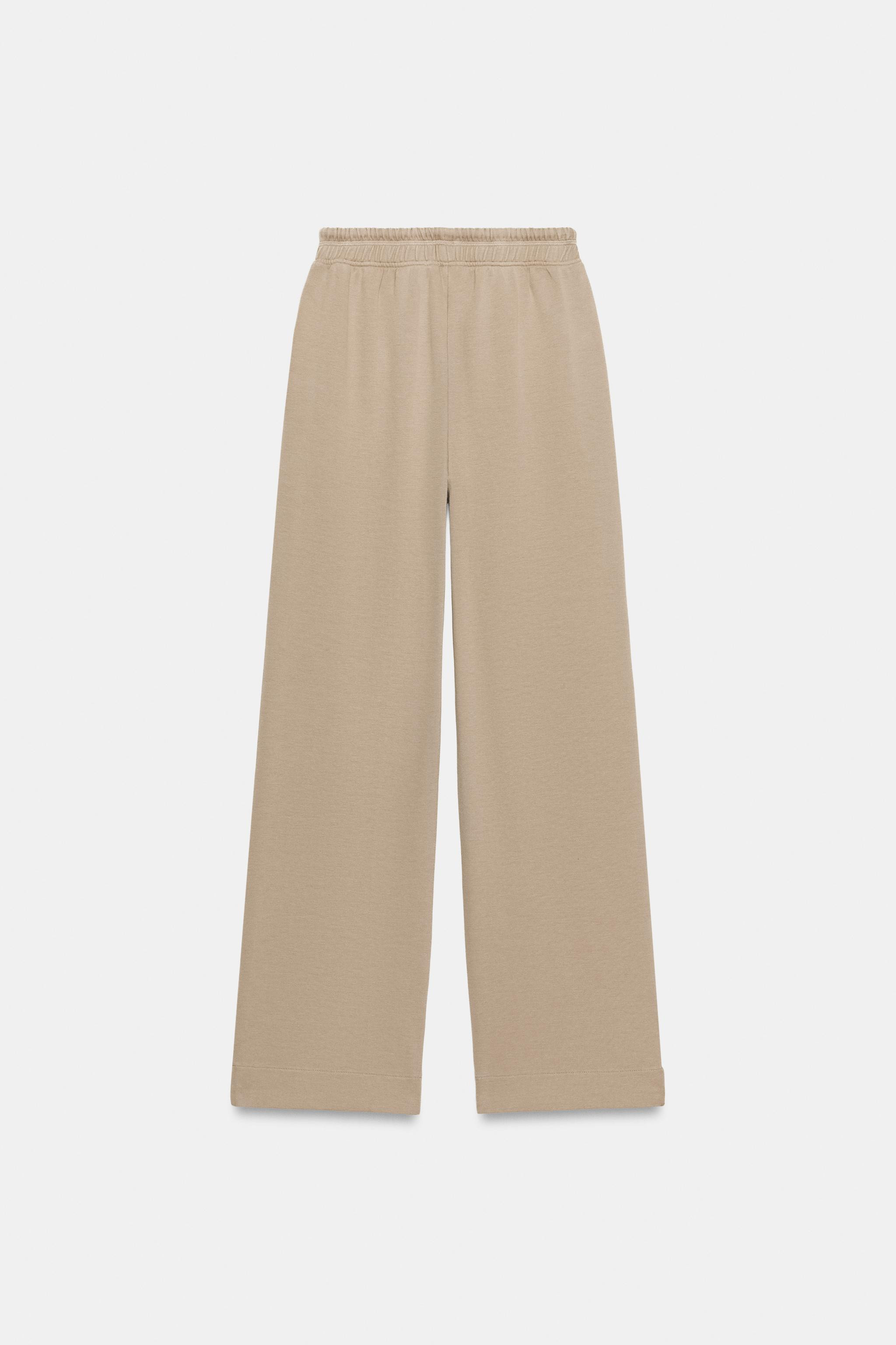 WASHED-EFFECT INTERLOCK TROUSERS | Zara UK