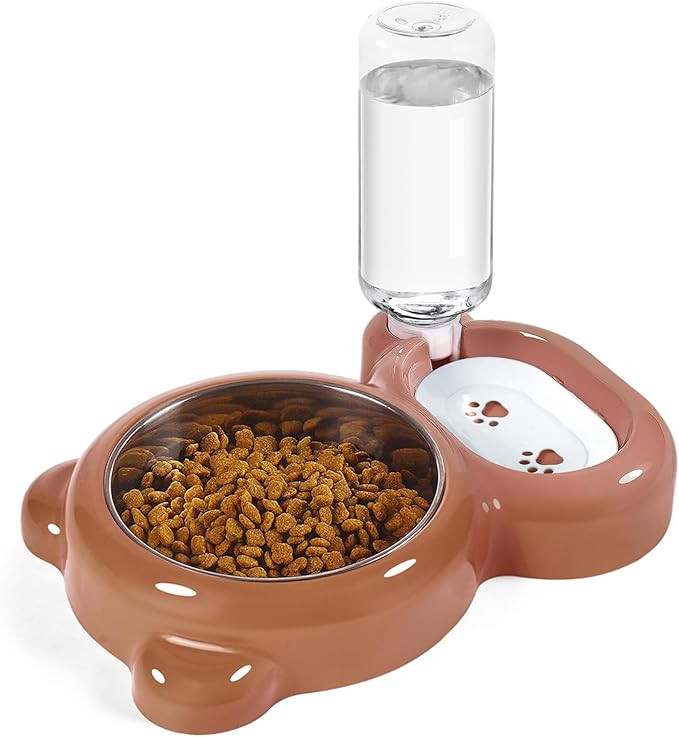 Dog Bowls, Cat Food and Water Bowl Set with Water Dispenser and Stainless Steel Bowl for Cats and... | Amazon (US)