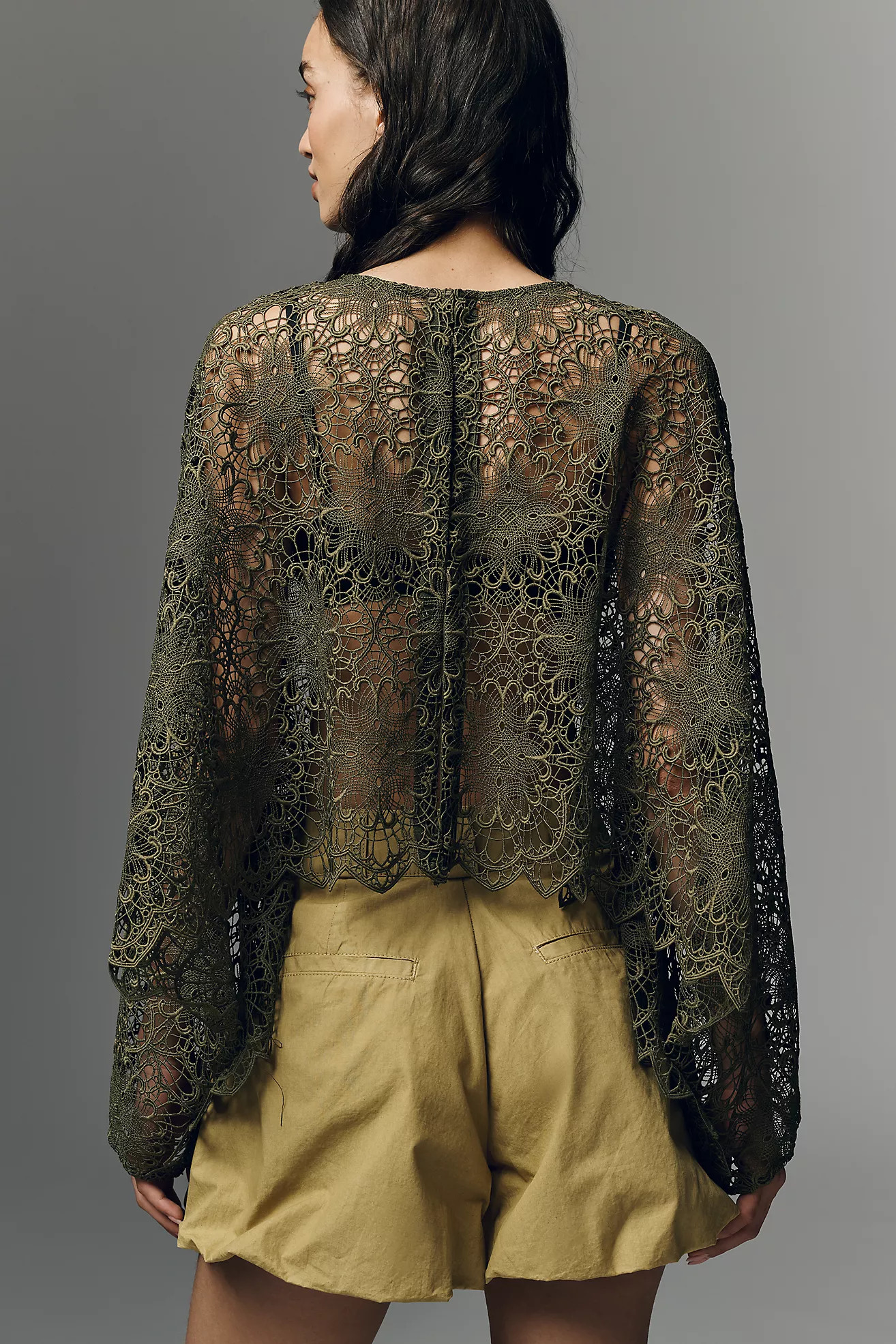 Current Air Cutwork Lace Poncho | Anthropologie (US)