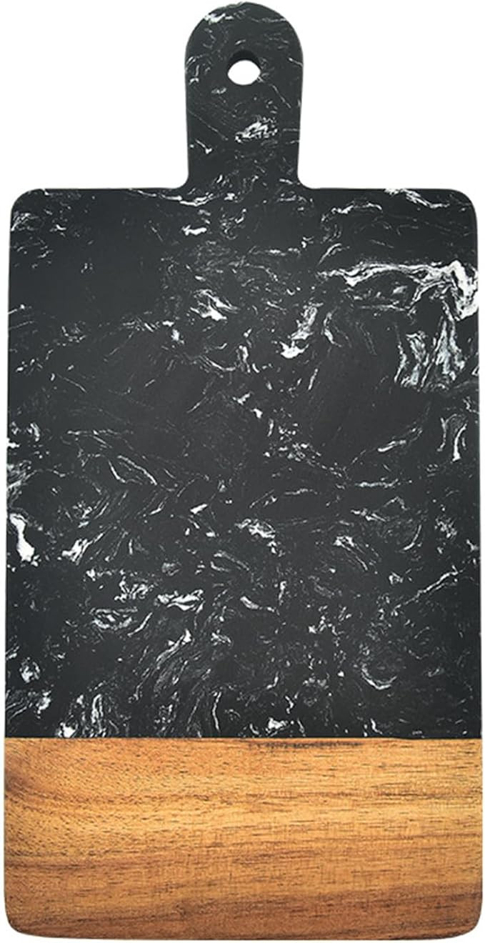 Boîte à découper en marbre en bois, 6,6x13.2 pouces ACACIA et planche de service en marbre noi... | Amazon (FR)