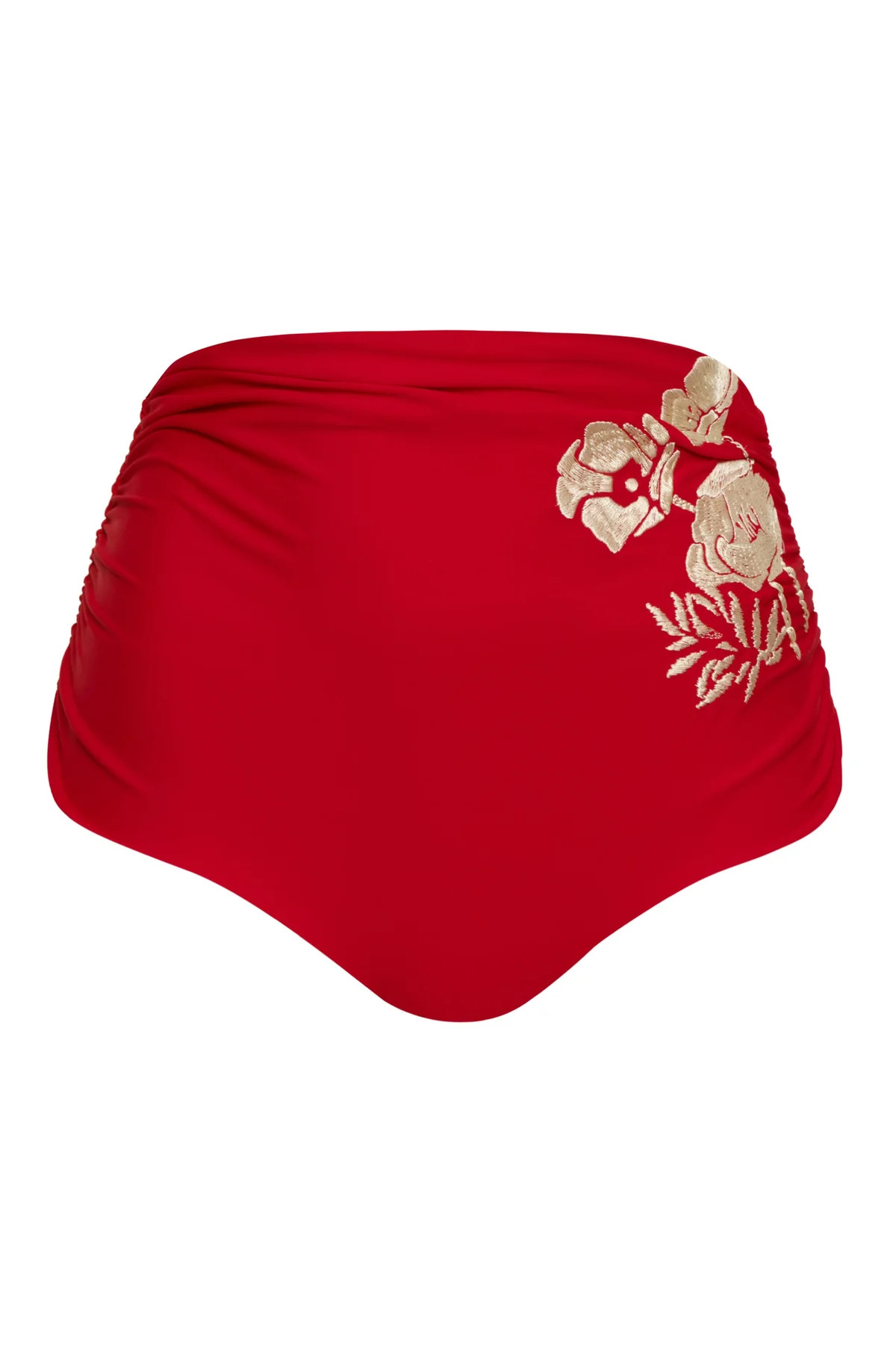 Victoria Embroidered Bottom in Red & Fuchsia | Over The Moon
