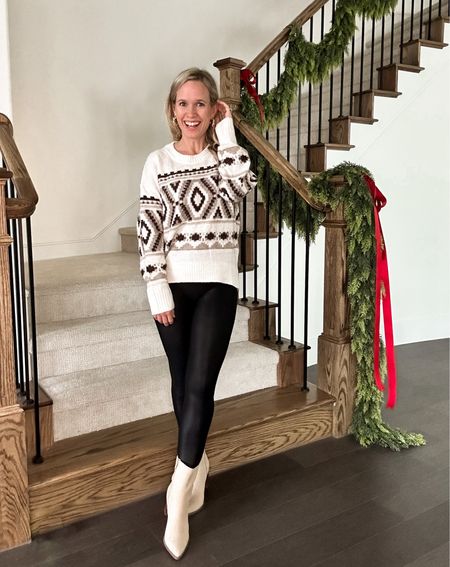 Love this fair isle sweater for a holiday outfit! Runs a little big 

#LTKfindsunder50 #LTKstyletip #LTKSeasonal