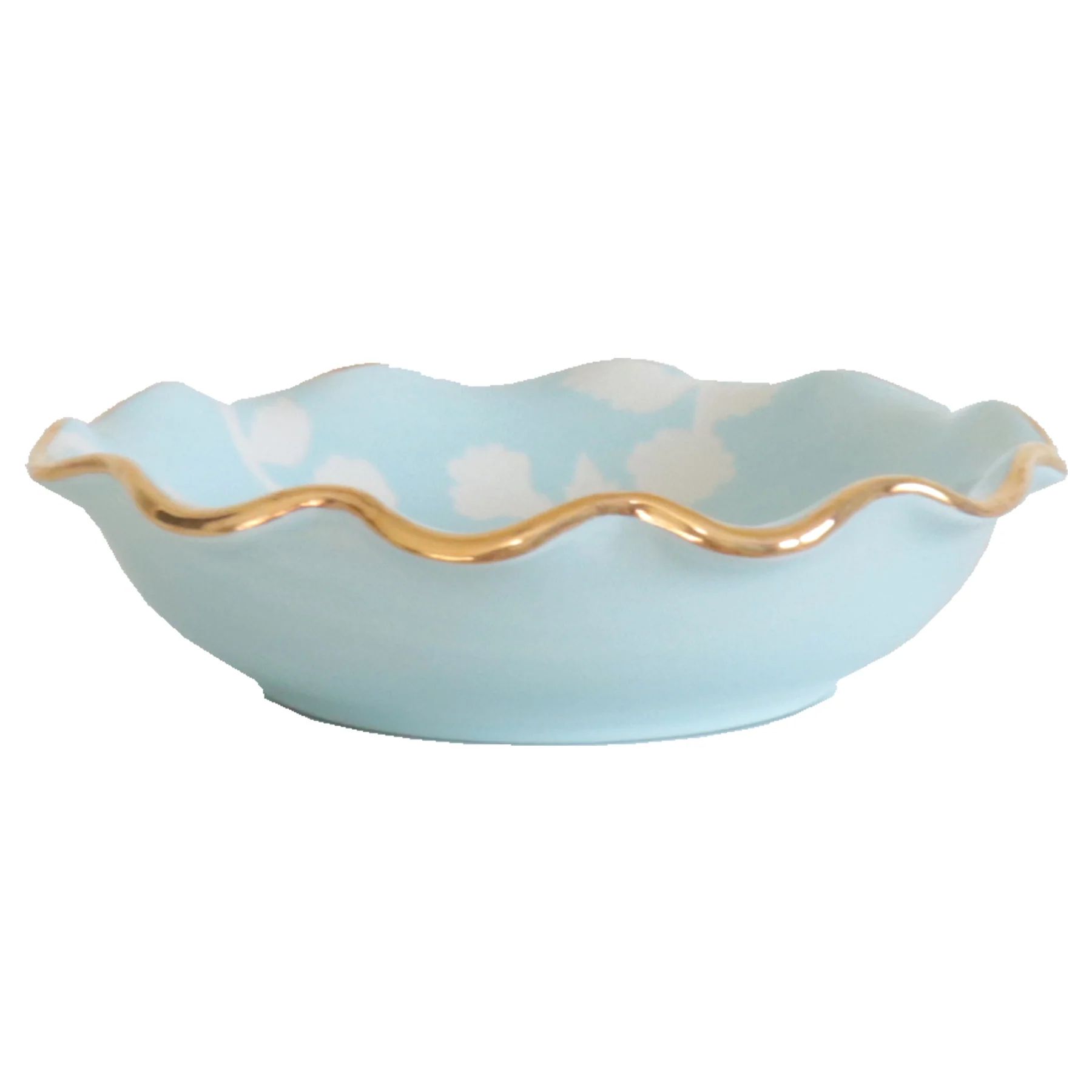 Chinoiserie Dreams Scalloped Bowls with 22K Gold Accent | Lo Home by Lauren Haskell Designs