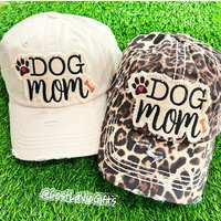 Dog Mom Baseball Cap Distressed Beach Hat, Pet Lover Gift | Etsy (US)