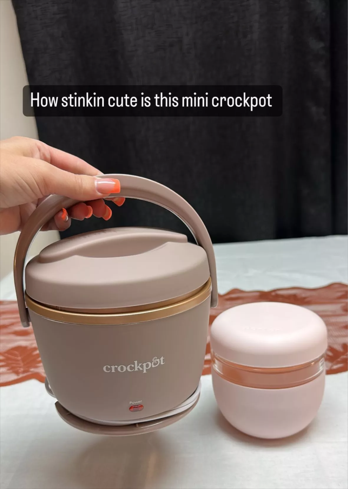 Travel Mini Crock Pot Lunch Crock Food Warmer, Pink, 20 Ounce