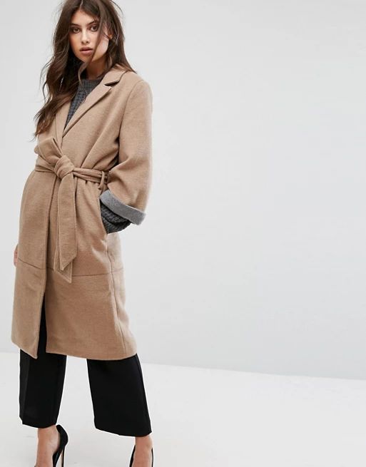 Y.A.S Belted 3/4 Sleeve Coat | ASOS US