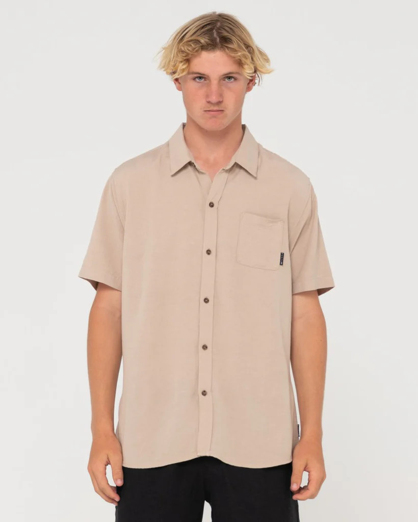 Overtone Short Sleeve Linen Shirt | Rusty (AU)