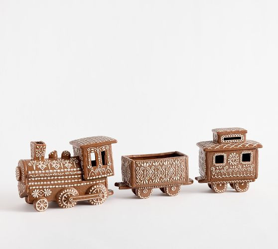 Handcrafted Ceramic Gingerbread Train | Pottery Barn (US)