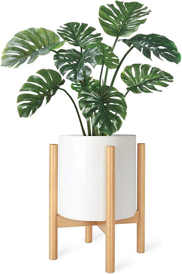 Mkono Plant Stand Mid Century Wood Flower Pot Holder (Plant Pot NOT Included) Modern Potted Stand... | Amazon (US)