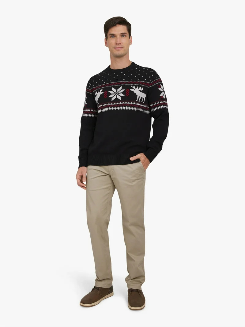 Chaps Men's & Big Men's Cotton Holiday Fairisle Crewneck Sweater, Sizes S-3XL | Walmart (US)