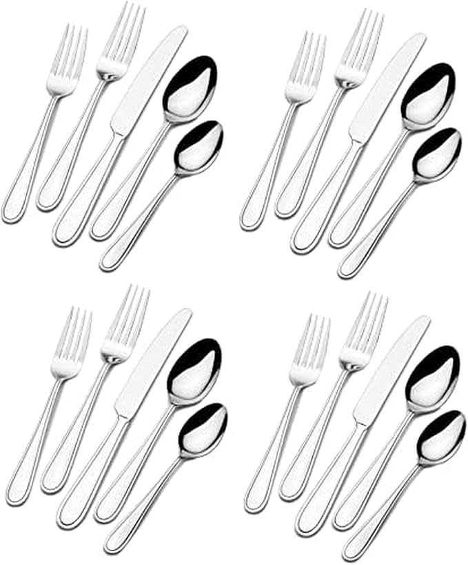 Gourmet Basics by Mikasa 5148973 Westfield 20-Piece Stainless Steel Flaware Set, Service for 4 | Amazon (US)