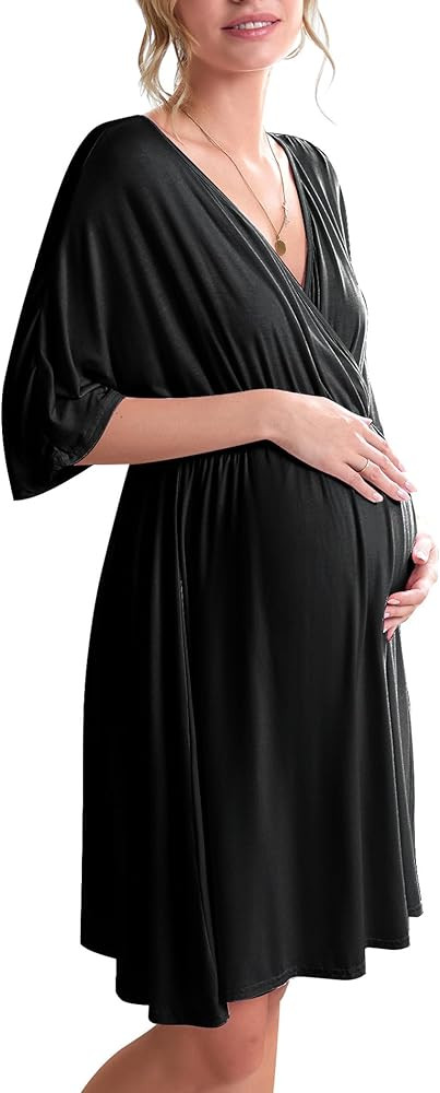 Ekouaer 3 in 1 Labor/Delivery/Hospital Gown Maternity Dress Nursing Nightgown Sleepwear for Breas... | Amazon (US)