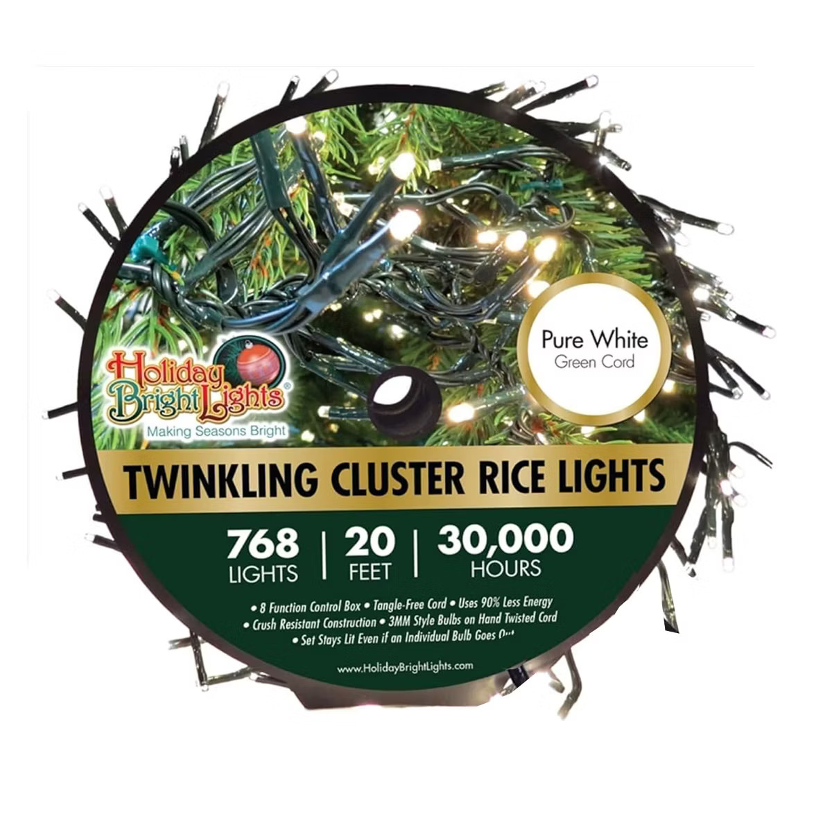 Holiday Bright Lights Twinkling Cluster LED Rice Light Reel, 20 Foot Long 768 Lights for Indoor/O... | Target