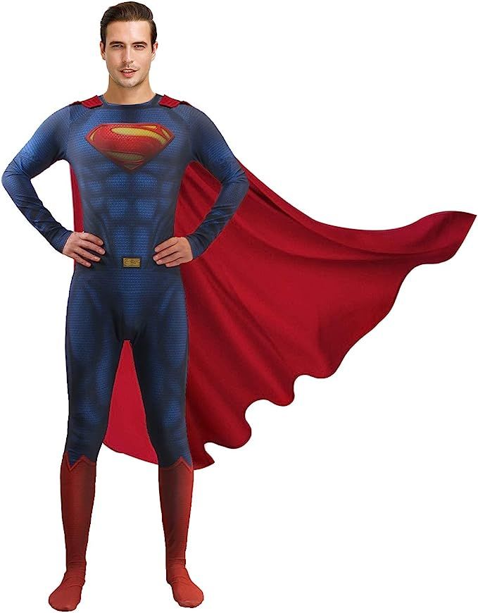Amazon.com: Halloween Men's Deluxe Superhero Costume Cosplay Bodysuit Jumpsuit Zentai Onesie Outf... | Amazon (US)