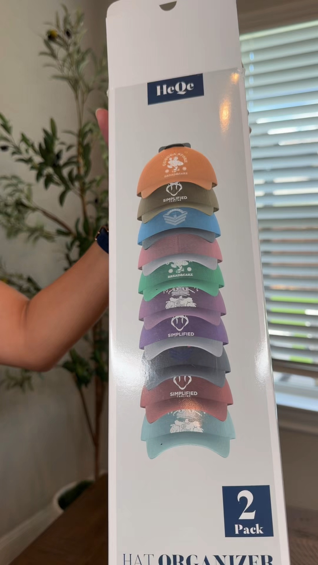 Organizador de Sombreros para Gorras de Béisbol que Sostiene Hasta 40 Sombreros, Paquete de 2 Percheros de Sombreros para Pared, Soporte de Exhibición y Almacenamiento de Sombreros con Adhesivo