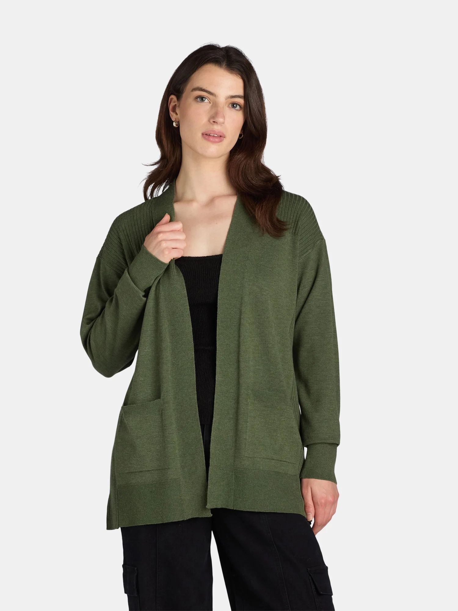 Time and Tru Women's Open Front Cardigan, Size XS-XXXL | Walmart (US)