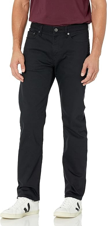Amazon.com: Amazon Essentials Men's Straight-Fit Stretch Jean, Washed Black, 31W x 32L : Clothing... | Amazon (US)