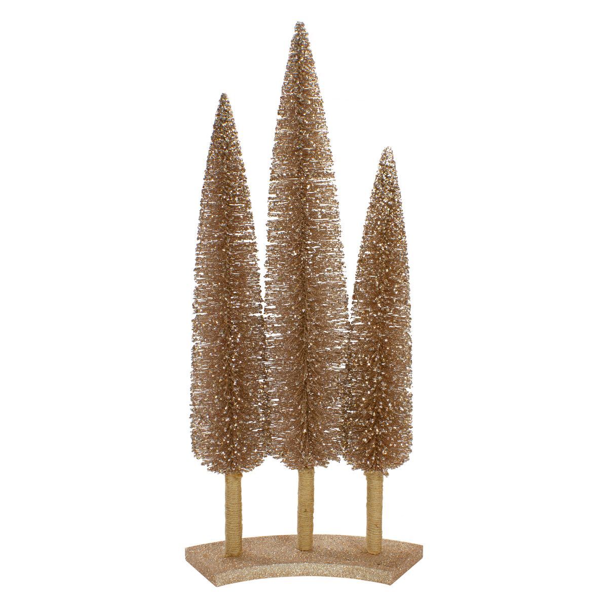 Northlight Set of 3 Rose Gold Sisal Christmas Trees Table Top Decor 25" | Target