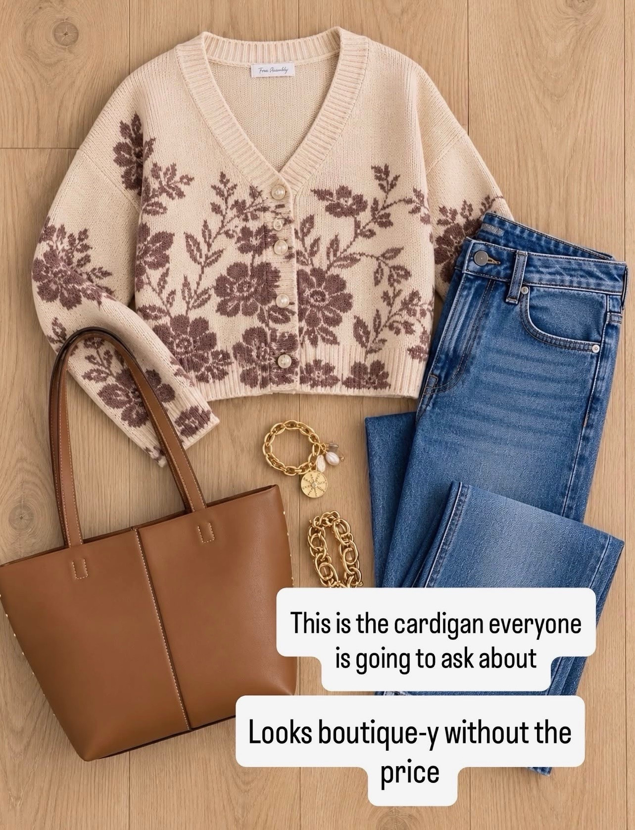 Boutique vibes without the boutique price! 🤎 I am obsessed with this structured brown tote and chunky gold jewelry combo. They are the absolute best affordable accessories to dress up your everyday fall denim.

#LTKgrwm #LTKootd #LTKSeasonal