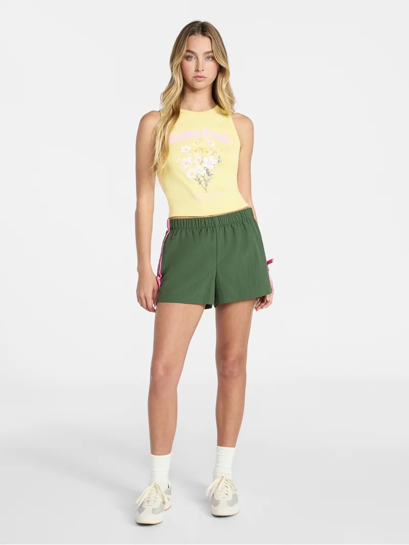 No Boundaries Side Stripe Track Shorts, 3'' Inseam, Women’s XXS-XXL | Walmart (US)