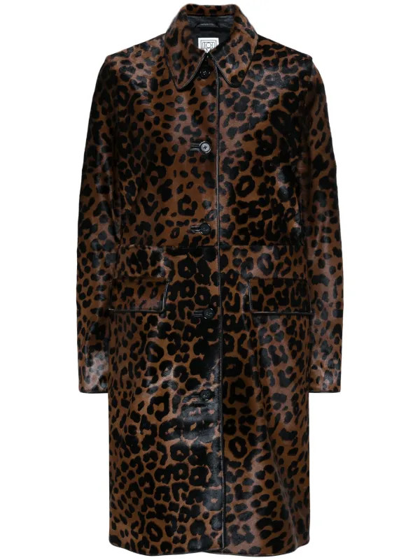 leopard-print single-breasted coat | Farfetch Global