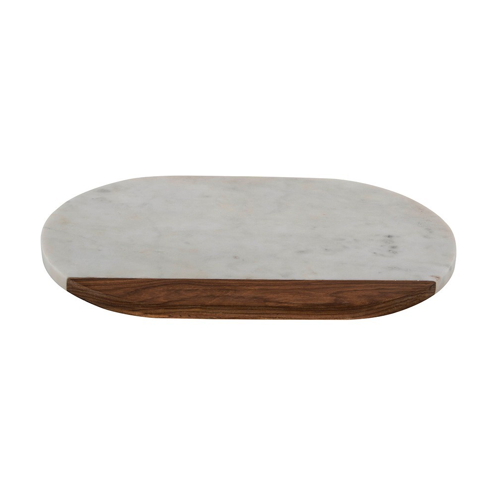 14"" x 9"" Oval Serving Platter Marble & Wood - Thirstystone | Target