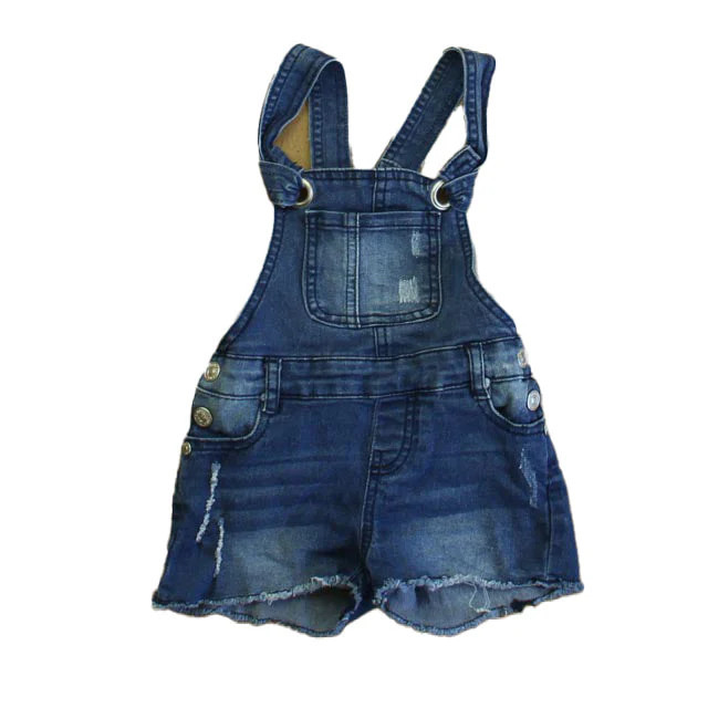 7 for all Mankind Girls Blue Overall Shorts | Shop Simon