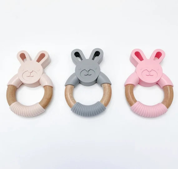 Bunny Teether Baby Teether  Silicone Teether | Etsy | Etsy (US)