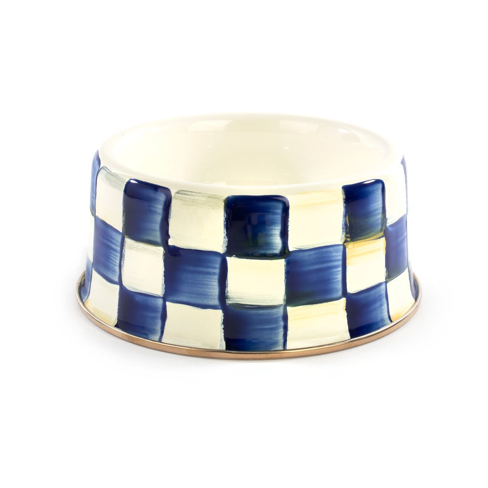 Royal Check Medium Pet Dish | MacKenzie-Childs