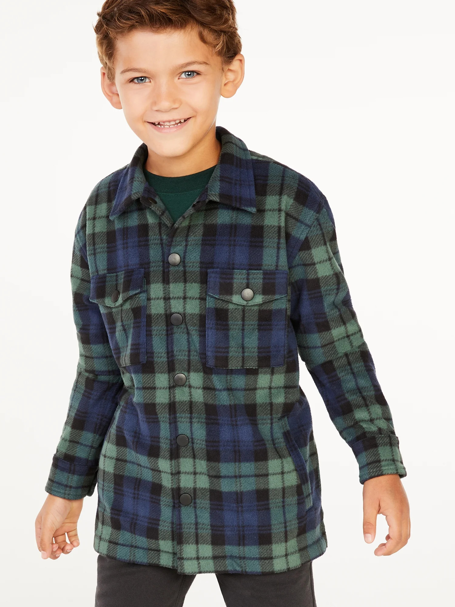 Free Assembly Boys Long Sleeve Shirt Jacket, Sizes 4-18 | Walmart (US)