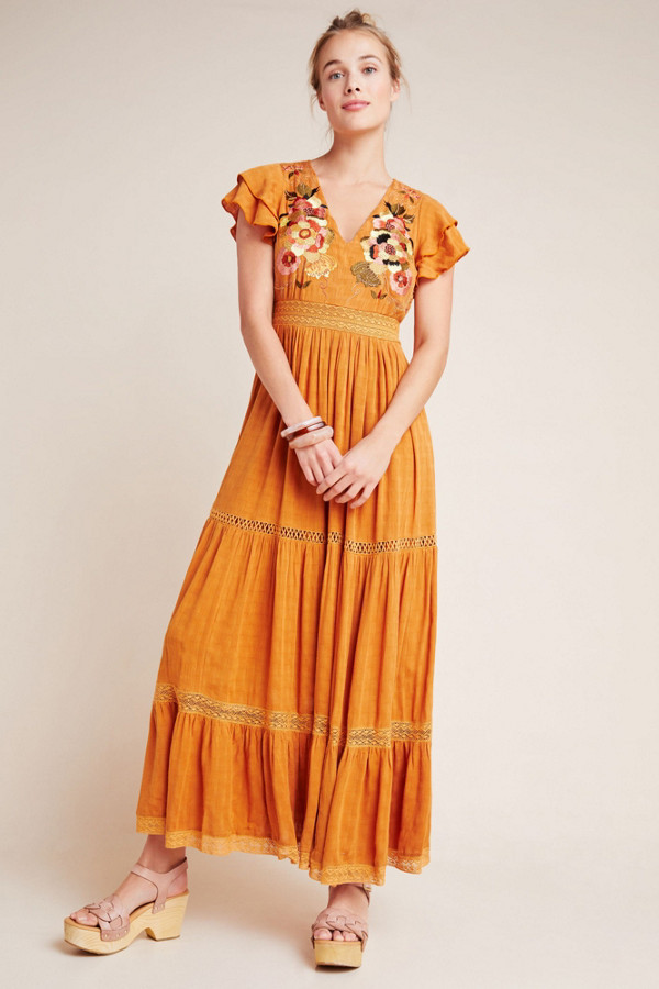 Embroidered Tiered Maxi Dress | Nuuly
