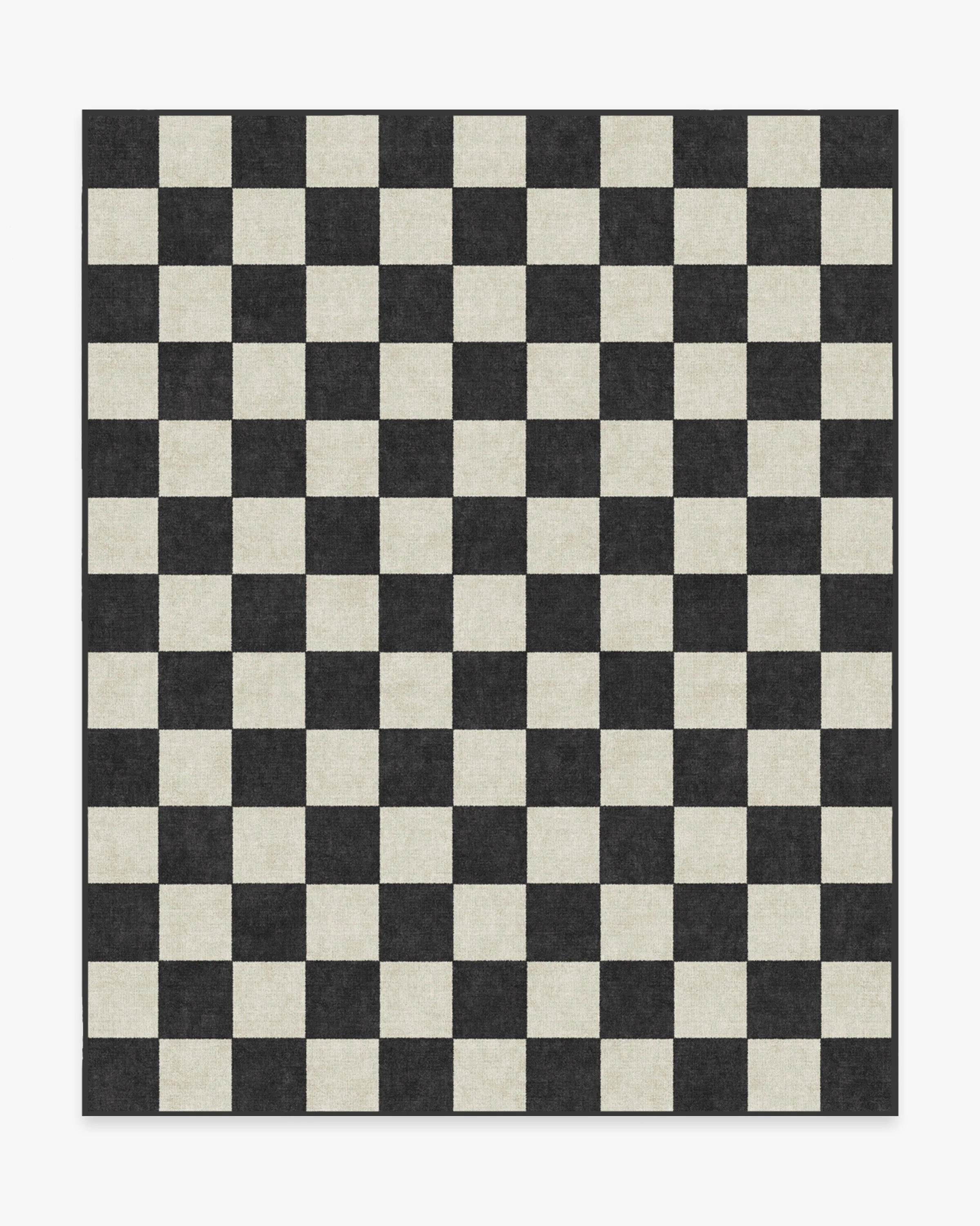 Jaque Checkered Black Rug | Ruggable