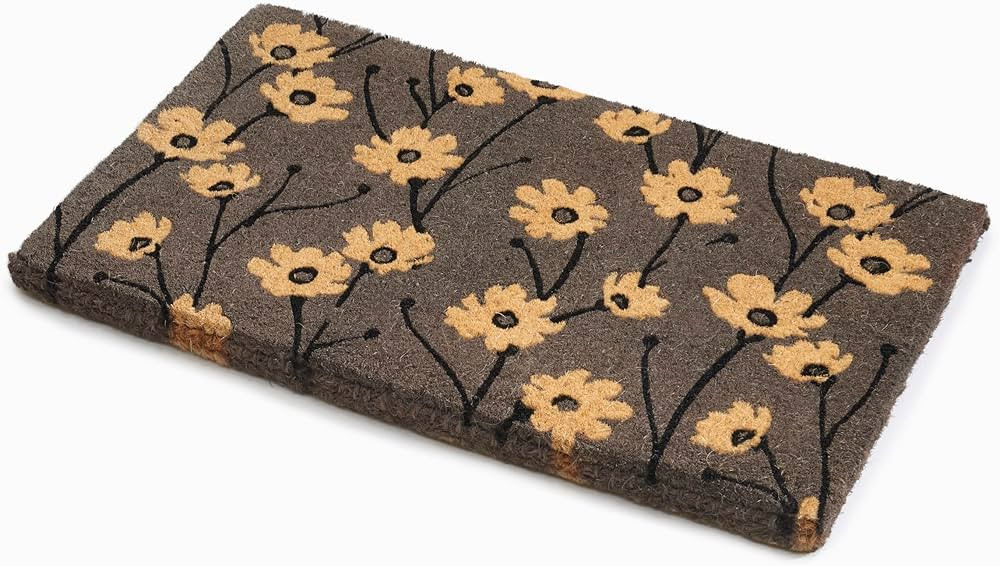 Fab Habitat Floral Extra Thick Doormat - Handwoven, Durable - Natural Coir - Entryway, Front Door... | Amazon (US)