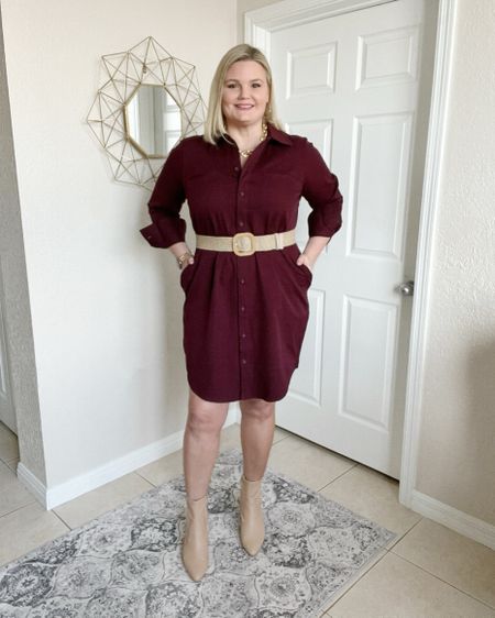 Stretch twill Shirtdress is a thicker material (ie. Very forgiving!) and great for the office. I’m wearing the XS in Universal Standard sizing which is a 10/12. This fits a little oversized, so size down if between sizes. Workwear. Spring dress  

#LTKover40 #LTKmidsize #LTKworkwear