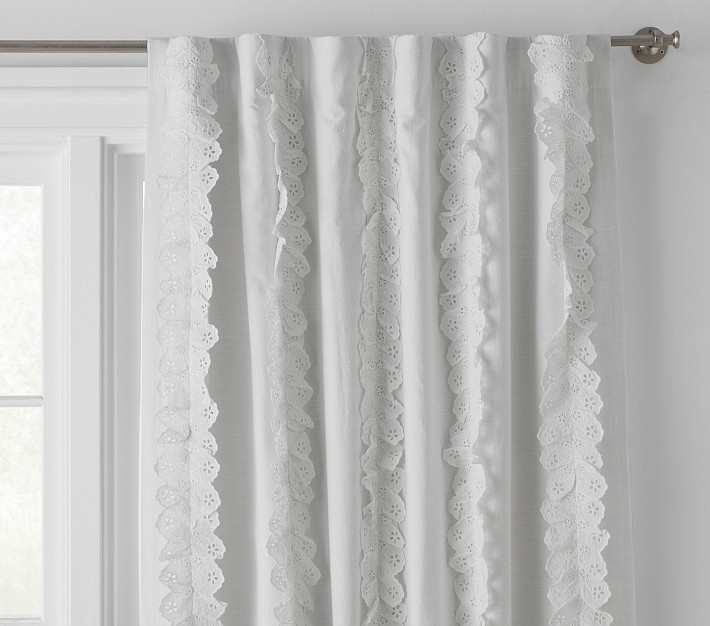 Eyelet Appliqué Blackout Curtain Panel | Pottery Barn Kids