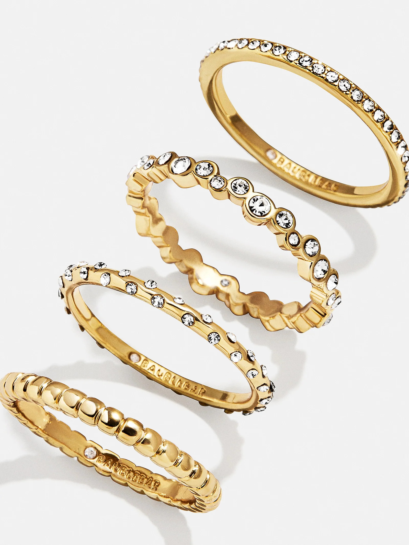 Lily Ring Set - Gold/Pavé | BaubleBar
