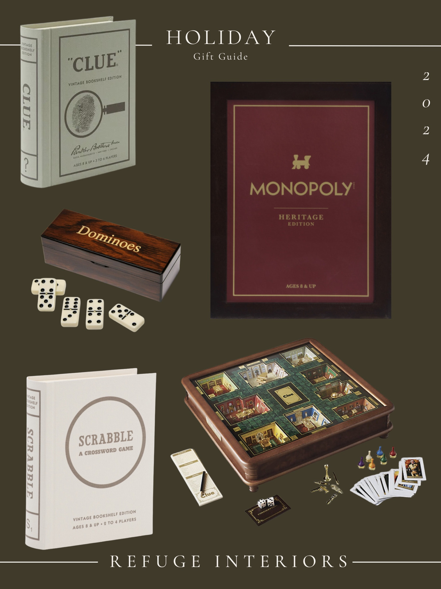 We love a good game night, so it’s no surprise that games are one of our absolute favorite gifts to receive! These options feature a more elevated look, so they can also double as decor. The vintage bookshelf editions offer a more budget friendly option but also give an elevated look. The wood game boards offer a more higher end option. 🤎

#LTKHome #LTKFamily #LTKGiftGuide