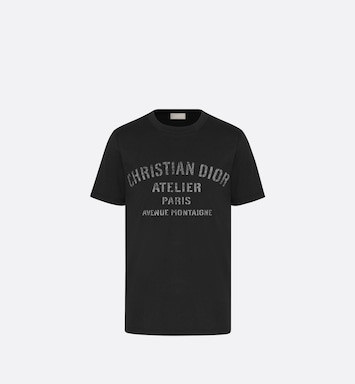Oversized 'CHRISTIAN DIOR ATELIER' T-Shirt Black Cotton Jersey | DIOR | Dior Couture