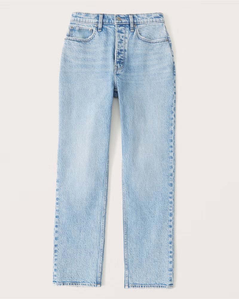 Abercrombie & Fitch Women's Curve Love High Rise Dad Jeans in Light Wash - Size 26S | Abercrombie & Fitch (US)