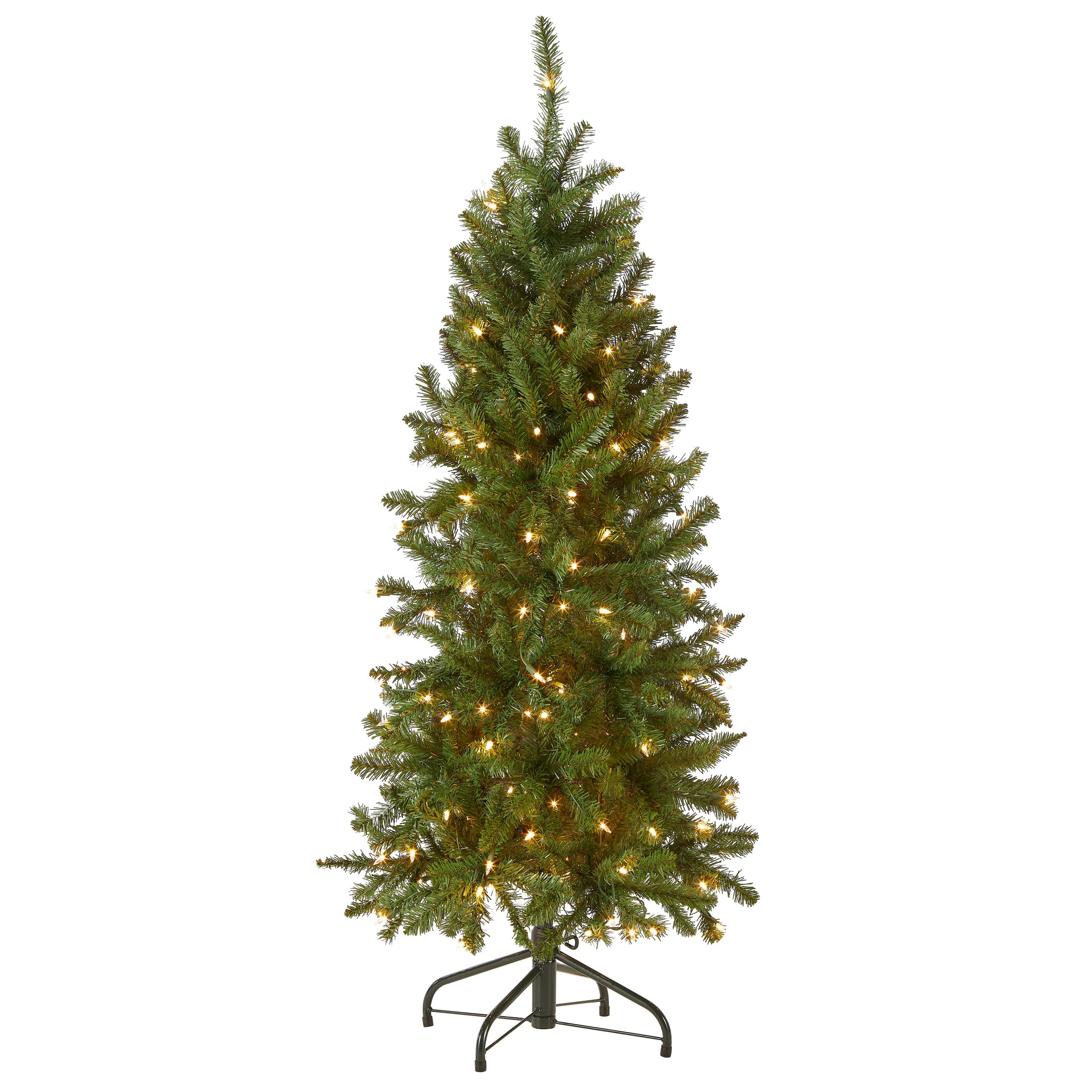 National Tree Company 4.5 ft Pre-Lit Kingswood Fir Slim Artificial Christmas Tree, 150 Clear Ligh... | Amazon (US)