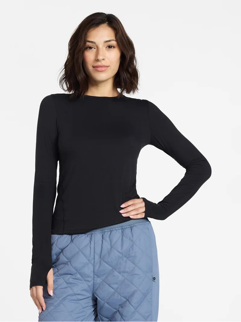 Avia Women's and Women's Plus SoftSculpt Long Sleeve Tee, Sizes XS-4X | Walmart (US)