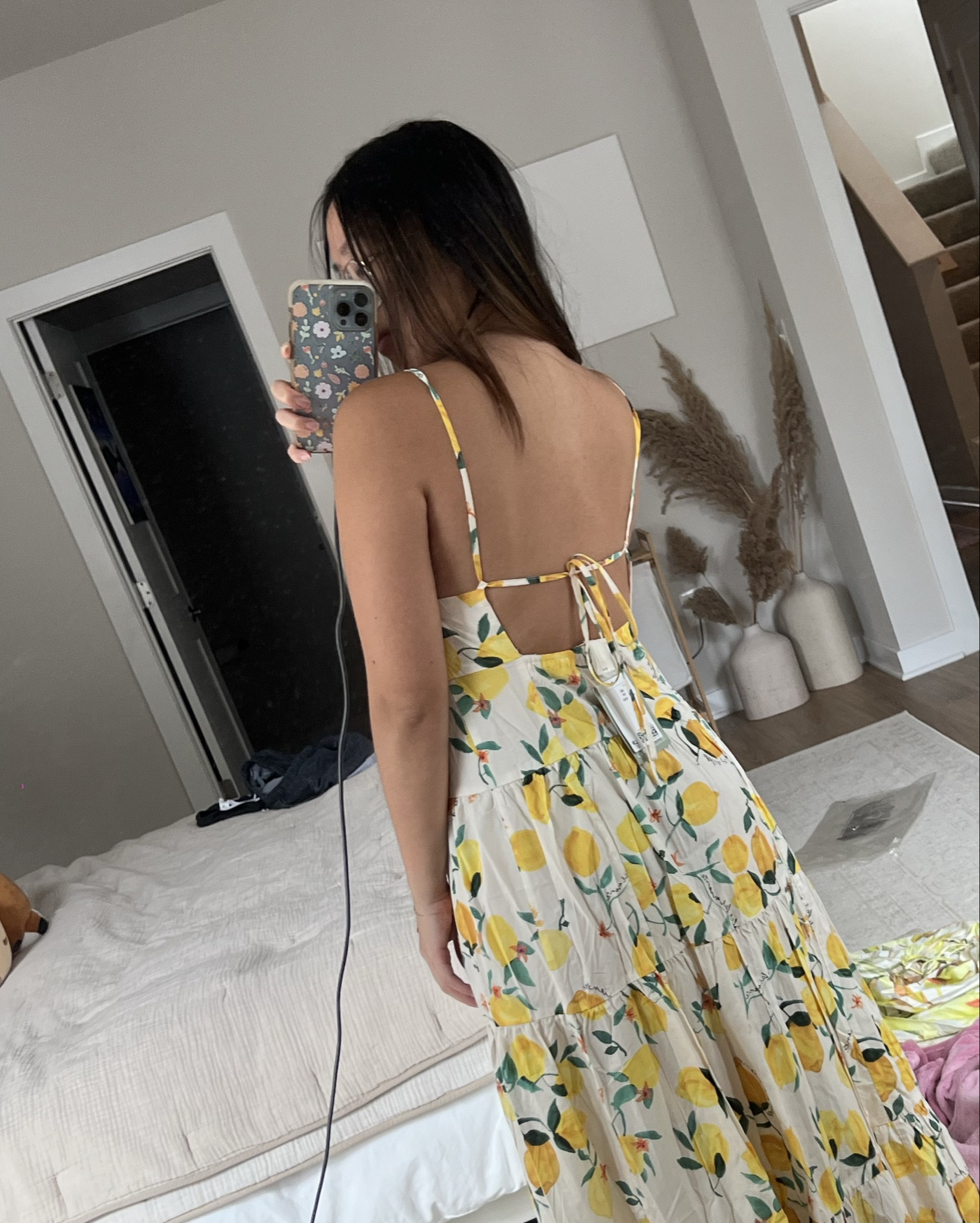 Lemon tiered maxi dress #hm