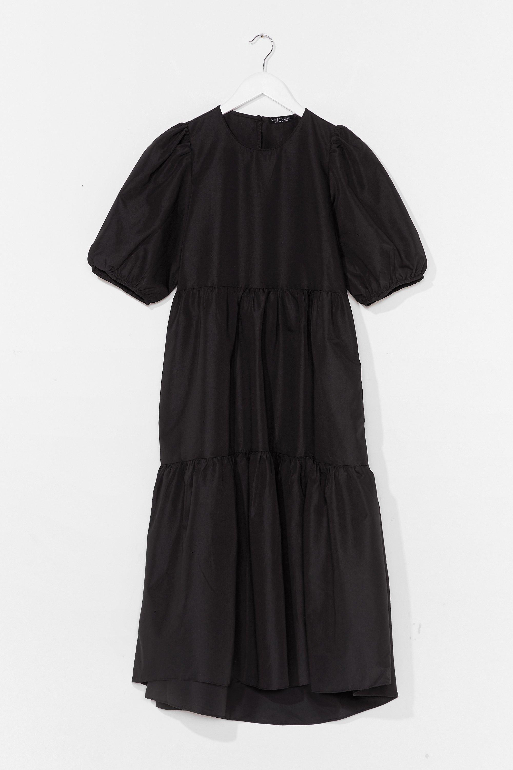Womens Smock It to 'Em Puff Sleeve Midi Dress - Black | NastyGal (US & CA)