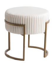 Fern Velvet And Metal Base Stool | Marshalls