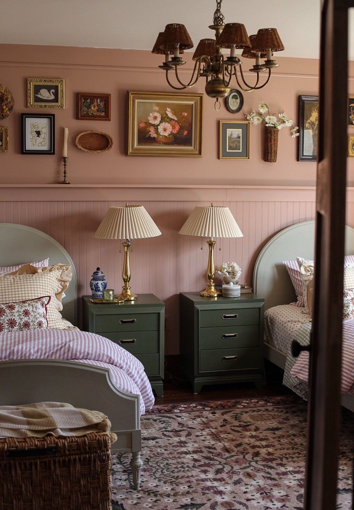 Spring is in the air and our girls bedroom just got a little refresh! Gingham bedding. Floral rug. Vintage inspired interiors. Girls room. Antique furniture. Pattern play. Pattern drenching  

#LTKHome #LTKSeasonal

#LTKHome