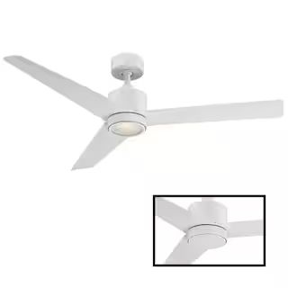 Modern Forms Lotus 54 in. LED Indoor/Outdoor Matte White 3-Blade Smart Ceiling Fan with 3000K Lig... | The Home Depot