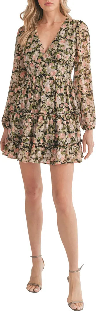 All in Favor Jaq Floral Long Sleeve Minidress | Nordstrom | Nordstrom