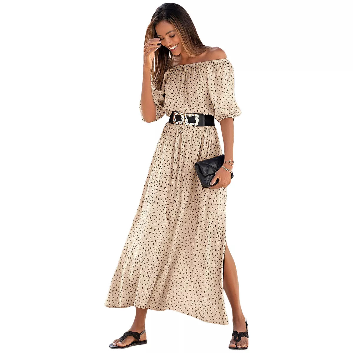 Women's Off Shoulder Maxi Dress - LASCANA | Target
